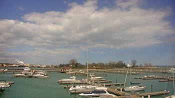 Weather camera view of Waukegan Harbor and Marina.
