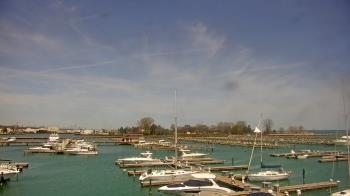Weather camera view of Waukegan Harbor and Marina.