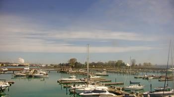 Weather camera view of Waukegan Harbor and Marina.