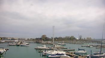 Weather camera view of Waukegan Harbor and Marina.