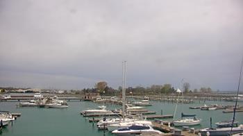 Weather camera view of Waukegan Harbor and Marina.