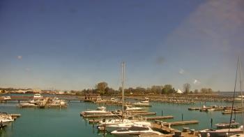 Weather camera view of Waukegan Harbor and Marina.