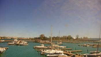 Weather camera view of Waukegan Harbor and Marina.