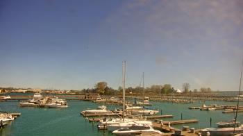 Weather camera view of Waukegan Harbor and Marina.