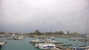 Weather camera view of Waukegan Harbor and Marina.