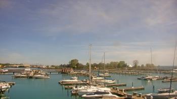 Weather camera view of Waukegan Harbor and Marina.