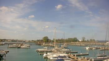 Weather camera view of Waukegan Harbor and Marina.