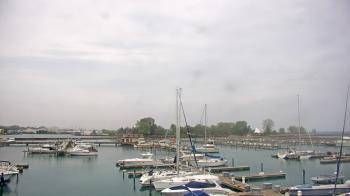 Weather camera view of Waukegan Harbor and Marina.