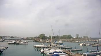 Weather camera view of Waukegan Harbor and Marina.