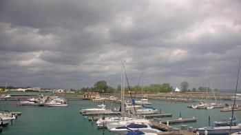 Weather camera view of Waukegan Harbor and Marina.