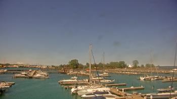 Weather camera view of Waukegan Harbor and Marina.