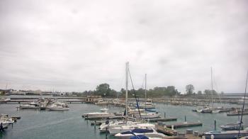 Weather camera view of Waukegan Harbor and Marina.