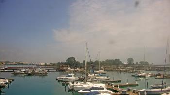 Weather camera view of Waukegan Harbor and Marina.
