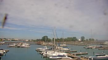 Weather camera view of Waukegan Harbor and Marina.