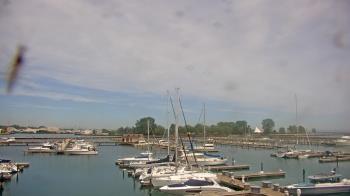 Weather camera view of Waukegan Harbor and Marina.
