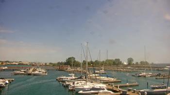 Weather camera view of Waukegan Harbor and Marina.
