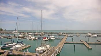 Weather camera view of Waukegan Harbor and Marina.