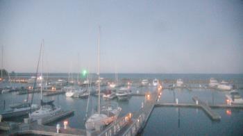 Weather camera view of Waukegan Harbor and Marina.