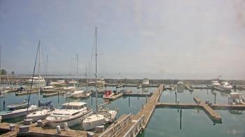 Weather camera view of Waukegan Harbor and Marina.