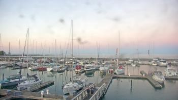 Weather camera view of Waukegan Harbor and Marina.
