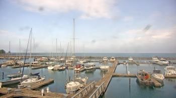 Weather camera view of Waukegan Harbor and Marina.