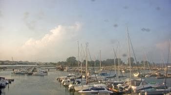 Weather camera view of Waukegan Harbor and Marina.