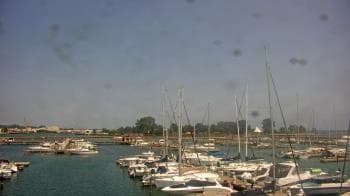 Weather camera view of Waukegan Harbor and Marina.