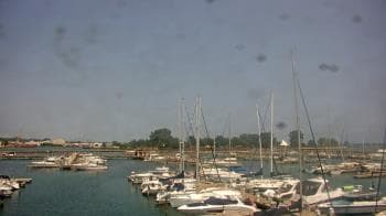 Weather camera view of Waukegan Harbor and Marina.