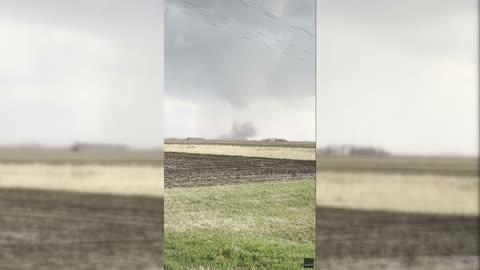 Tornado Spins Close to Road