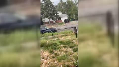 Car Pummeled by Large Hail in Colorado Springs