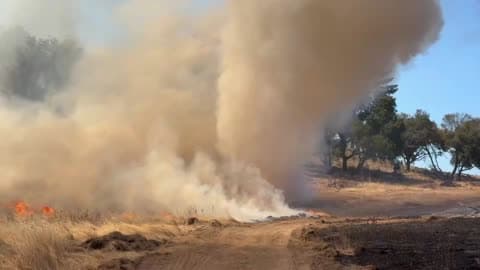 Fire Whirl Swirls Over Prescribed Burn in Santa Cruz County