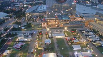 Weather camera view of Mercedes-Benz Stadium 350 ft above street.