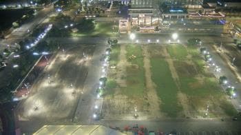 Weather camera view of Mercedes-Benz Stadium 350 ft above street.