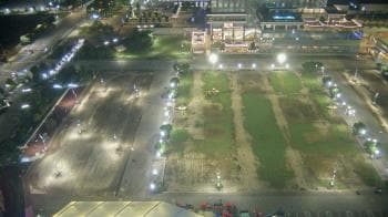 Weather camera view of Mercedes-Benz Stadium 350 ft above street.