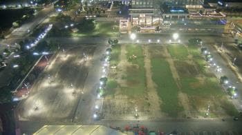 Weather camera view of Mercedes-Benz Stadium 350 ft above street.