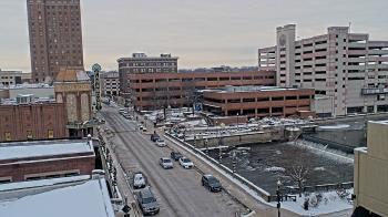 Weather camera view of City of Aurora IL.