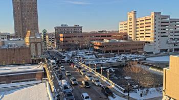 Weather camera view of City of Aurora IL.