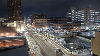 Weather camera view of City of Aurora IL.
