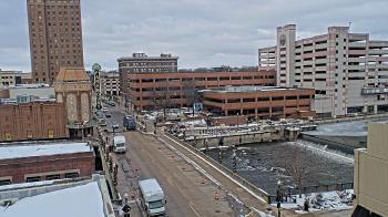 Weather camera view of City of Aurora IL.