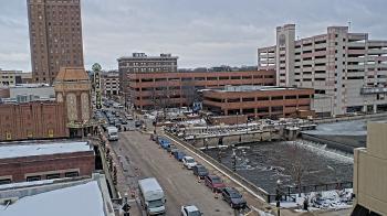 Weather camera view of City of Aurora IL.