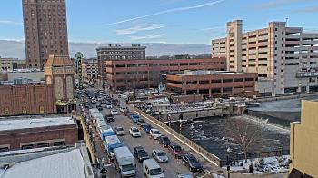 Weather camera view of City of Aurora IL.