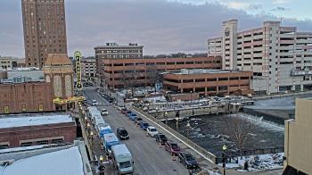 Weather camera view of City of Aurora IL.