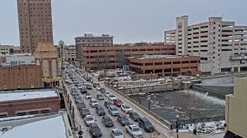 Weather camera view of City of Aurora IL.