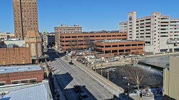 Weather camera view of City of Aurora IL.