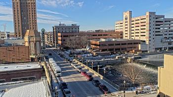 Weather camera view of City of Aurora IL.