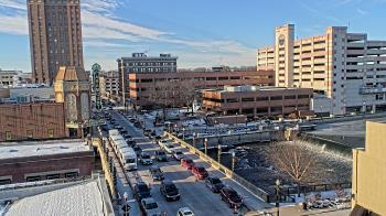 Weather camera view of City of Aurora IL.
