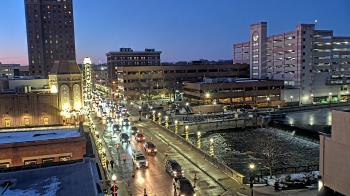 Weather camera view of City of Aurora IL.