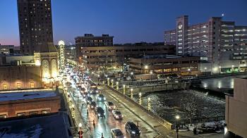 Weather camera view of City of Aurora IL.