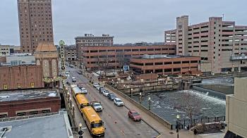 Weather camera view of City of Aurora IL.