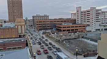 Weather camera view of City of Aurora IL.